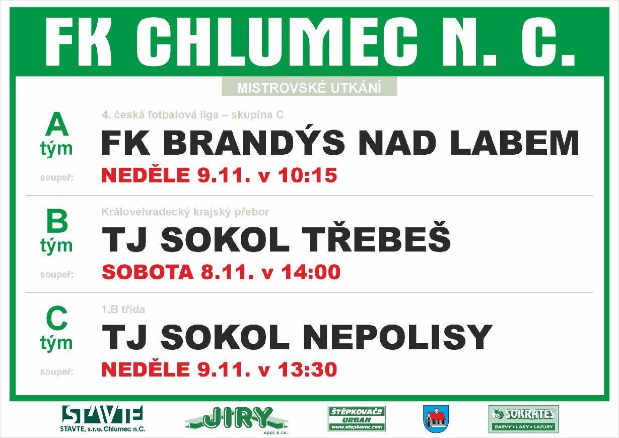POSLEDNÍ FOTBALOVÝ VÍKEND NA CHLUMECKÉM STADIONU!